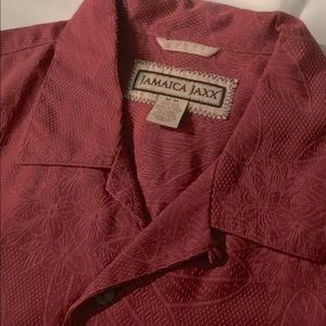 Jamaica Jaxx Red Silk Hawaiian Shirt - Mens - Size M